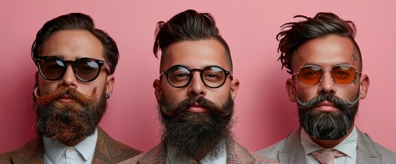 Three Men With Beards and Glasses