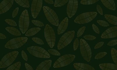 Gold leaf  wallpaper, Luxury nature leaves pattern design, line arts, Hand drawn outline design