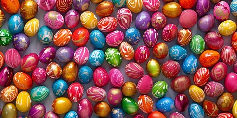 Fototapeta na wymiar Vibrant Easter egg backdrop.
