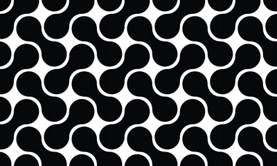 Seamless black and white geometric pattern background template. Vector
