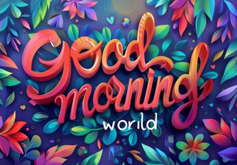 Obraz premium Positive and colorful visual with the text 