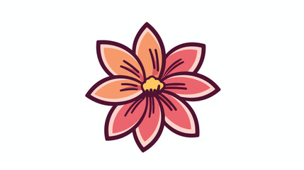 Flower vector icon design template illustration. Flat.
