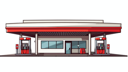 Gas station vector icon freehand draw cartoon vector.