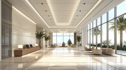 Fototapeta premium the modern and minimal hotel lounge