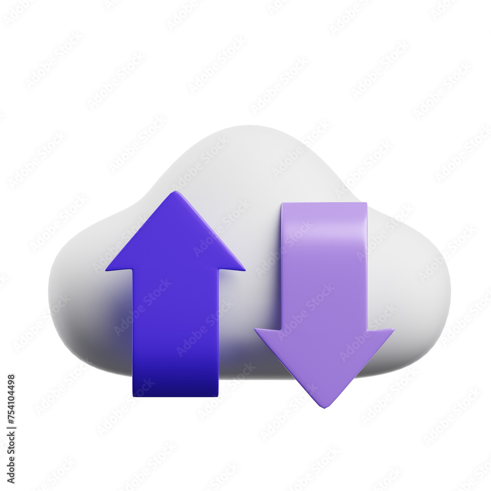 Poster 3d cloud digital safeguard. 3d illustration, 3d element, 3d rendering. 3d visualization isolated on 