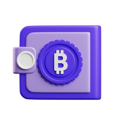 3D Crypto Wallet Secure in the Ether. 3d illustration, 3d element, 3d rendering. 3d visualization isolated on a transparent background
