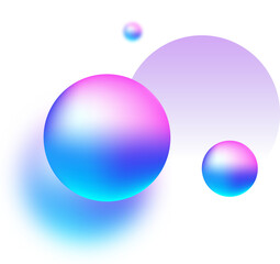 Gradient ball and blurred circle imagine layout transparent background