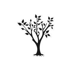 Tree, plant icon flat style isolated on white background. Vector illustration