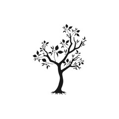 Fototapeta premium Tree, plant icon flat style isolated on white background. Vector illustration