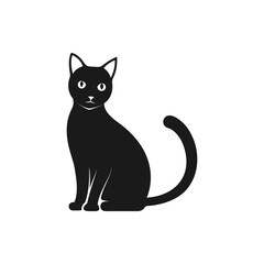 Cat, kitten icon flat style isolated on white background. Vector illustration