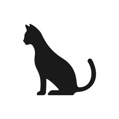 Cat, kitten icon flat style isolated on white background. Vector illustration