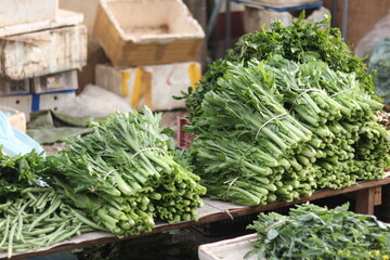 Fresh vegetables in the local market in Laos.