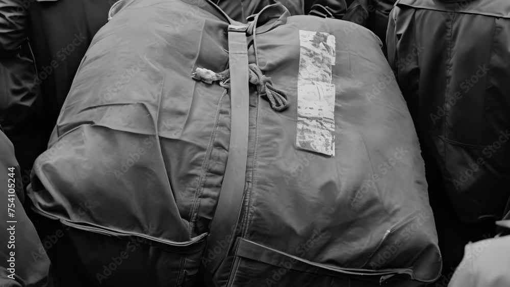 Poster a the busy crowd a large fragile labeled duffel bag sits unattended awaiting its turn to be scanned 
