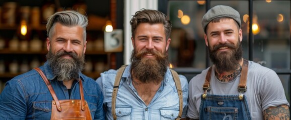 Three Bearded Men Standing Together