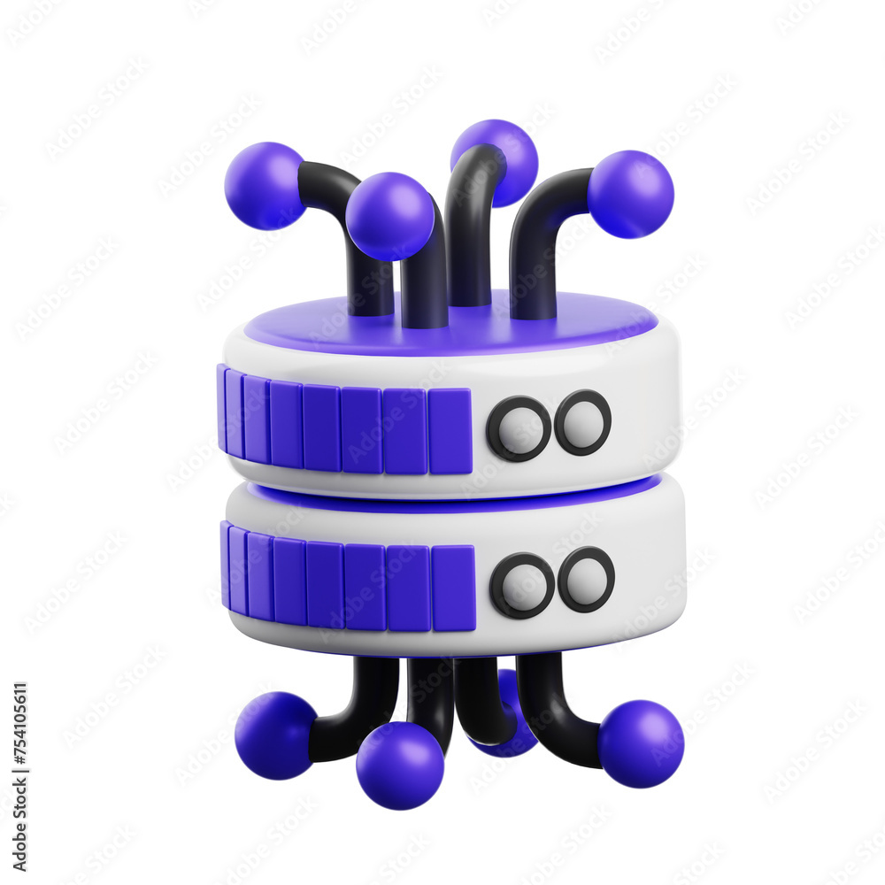 Poster 3d data server digital backbone. 3d illustration, 3d element, 3d rendering. 3d visualization isolate