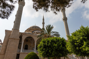 View to exterior of main mosque in Manavgat