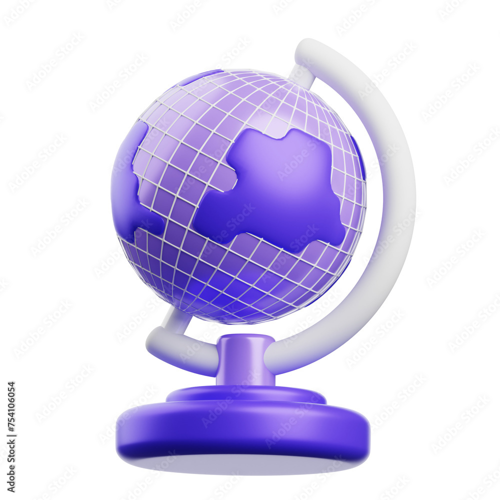 Poster 3d globe digital earth. 3d illustration, 3d element, 3d rendering. 3d visualization isolated on a tr
