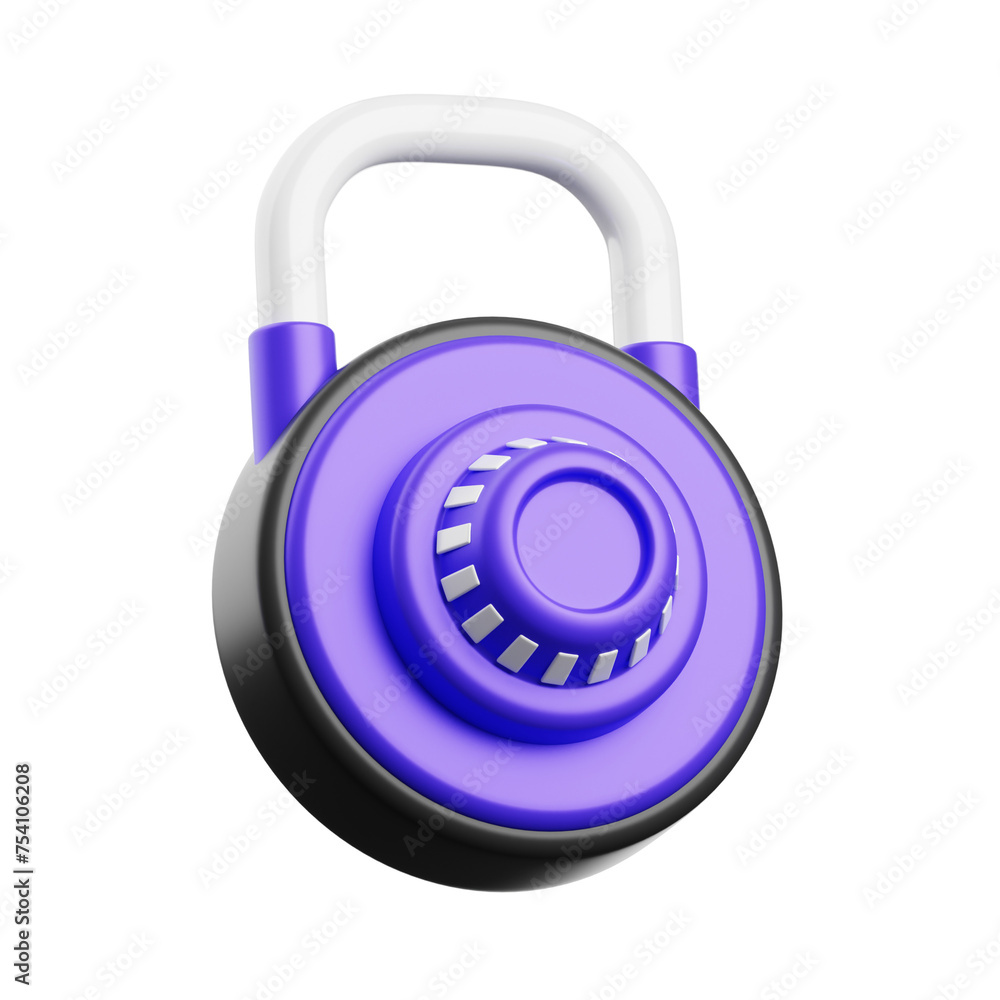 Aufkleber 3d lock secured silence. 3d illustration, 3d element, 3d rendering. 3d visualization isolated on a t