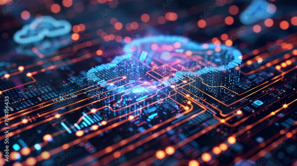 Aufkleber a tech startup innovating in cloud computing solutions