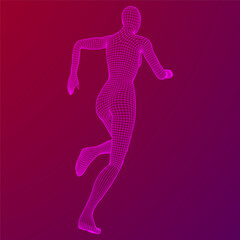 Running woman. Sprinter silhouette.