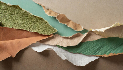 Raw Beauty: Arrangement of Torn Paper Edges for a Textured Look