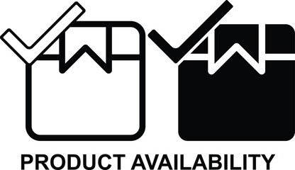 Product availability B/W icon set. Editable Set of Delivery and Logistics web icons in line & fill style. High quality business icon set of Logistics