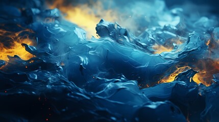 Fototapeta na wymiar Liquid silver and cosmic blue liquids in a powerful collision, crafting a visually intense and abstract scene captured in HD detail