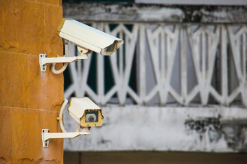 Outdoor CCTV monitoring, security cameras outside the building
