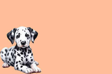 dog cute watercolor peach Fuzz background 
