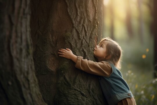 Young Child Embracing Nature