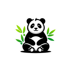 Panda bear silhouette Logo concept ready to use