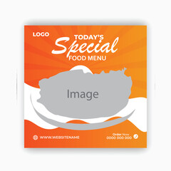 Delicious fast food social media banner template