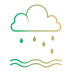 water icon on line gradient style