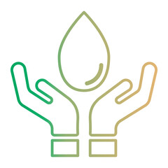 water icon on line gradient style