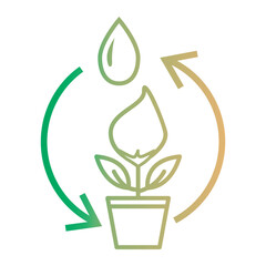 water icon on line gradient style