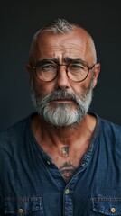 Fototapeta premium Older Man With Glasses and Beard