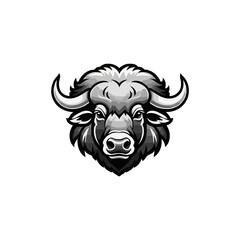Creative American Bison vector logo design. Wild buffalo bull head. Bison mascot illustration logo design