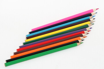color pencils isolated on white background