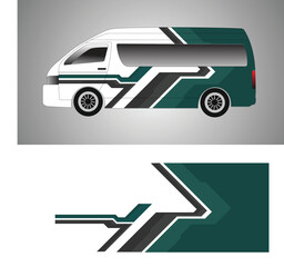 van car sticker design vector. car van traveling decal