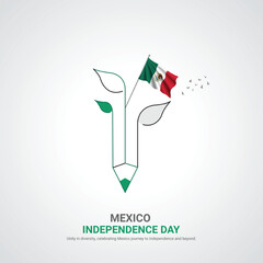 mexico independence day. mexico independence day creative ads design. post, vector, 3D illustration.