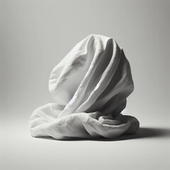 ball of crumpled cloth on a white background