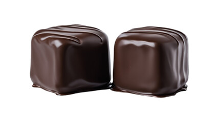 chocolate covered marshmallows on isolated on transparent png background. Generative ai