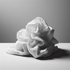 ball of crumpled cloth on a white background