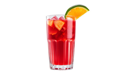 cold fruit punch on isolated on transparent png background. Generative ai