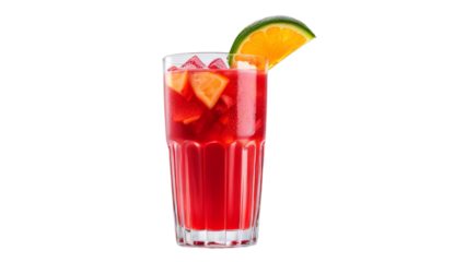 cold fruit punch on isolated on transparent png background. Generative ai