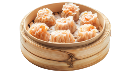 Dim Sum on isolated on transparent png background. Generative ai
