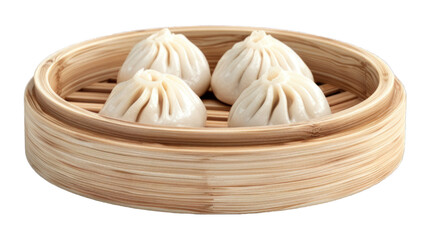 Xiaolongbao on isolated on transparent png background. Generative ai
