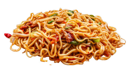 Zhajiangmian on isolated on transparent png background. Generative ai