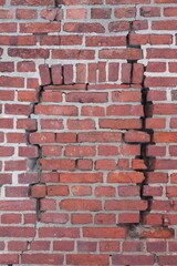 destroyed brick wall of a German house