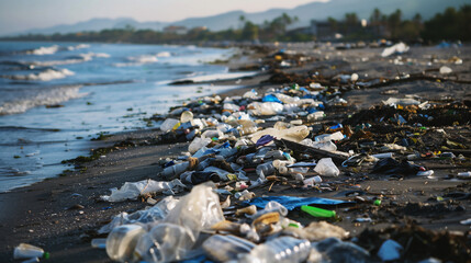 海岸に流れ着いたゴミ